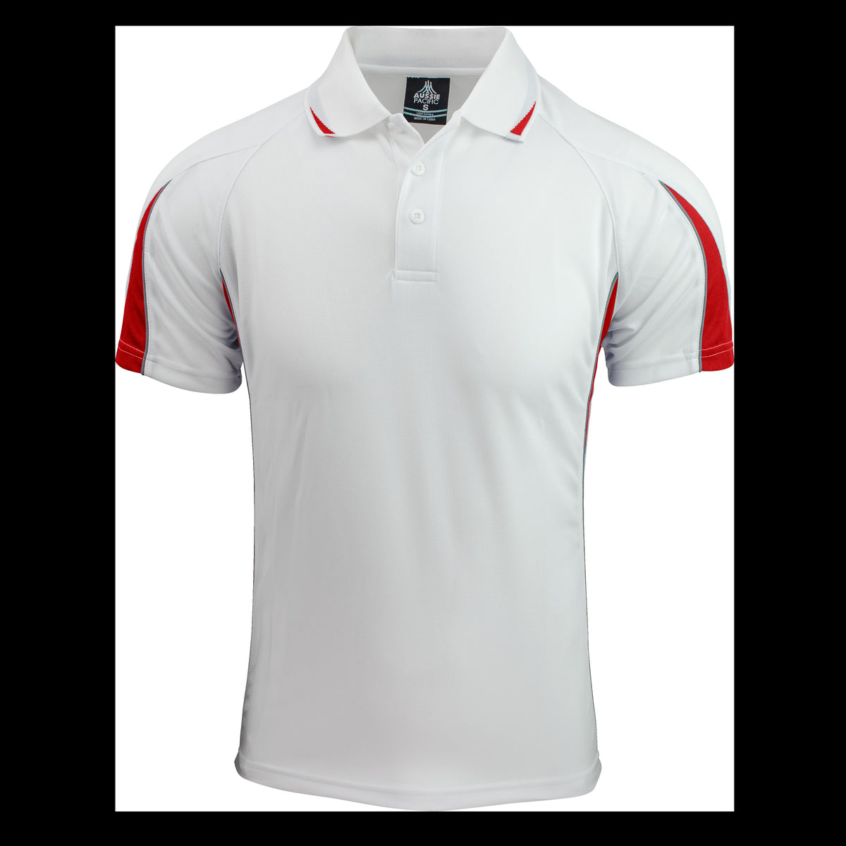 Aussie Pacific Eureka Mens Polo 1304 in White/Red