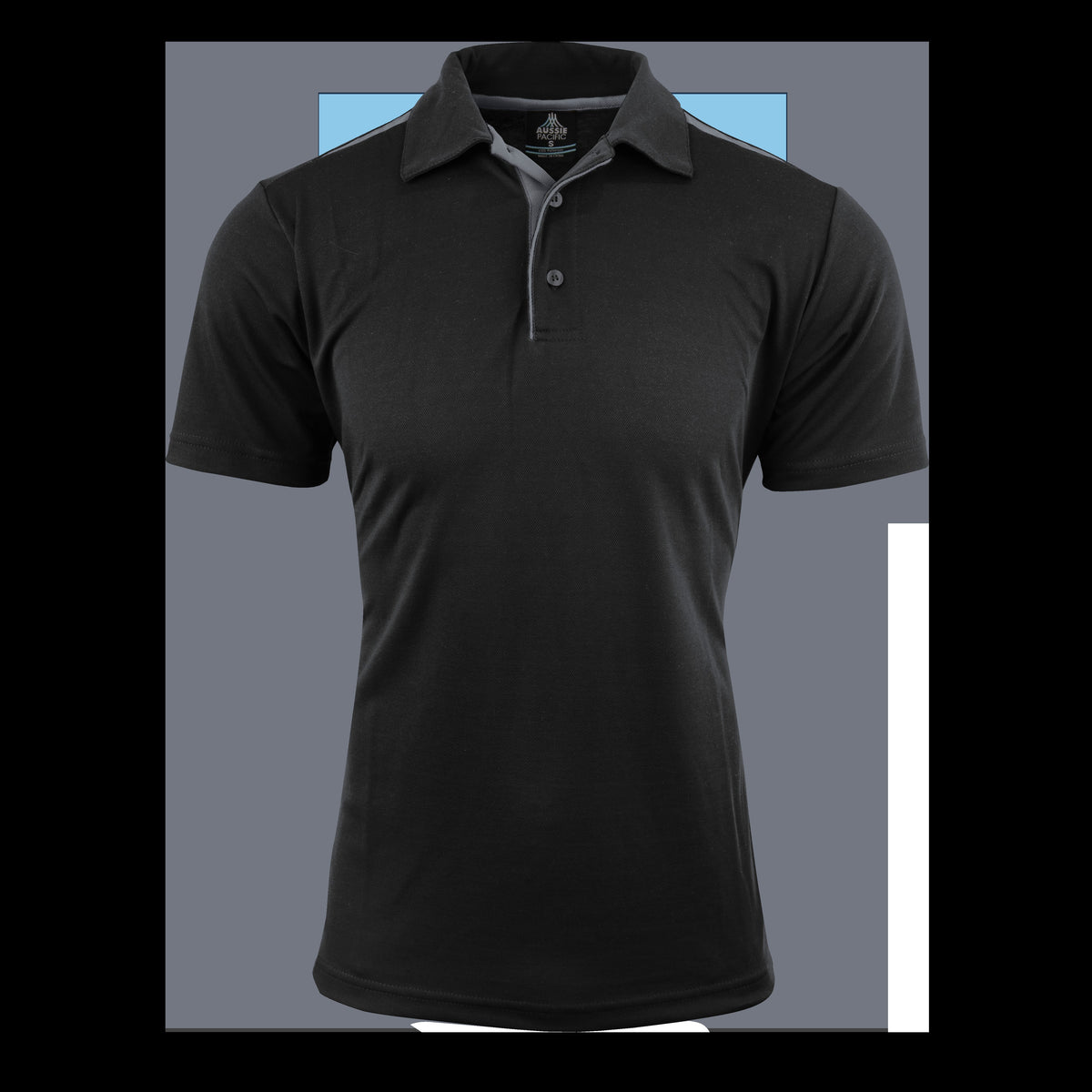 Aussie Pacific Paterson Mens Polo 1305 in Black/Ashe