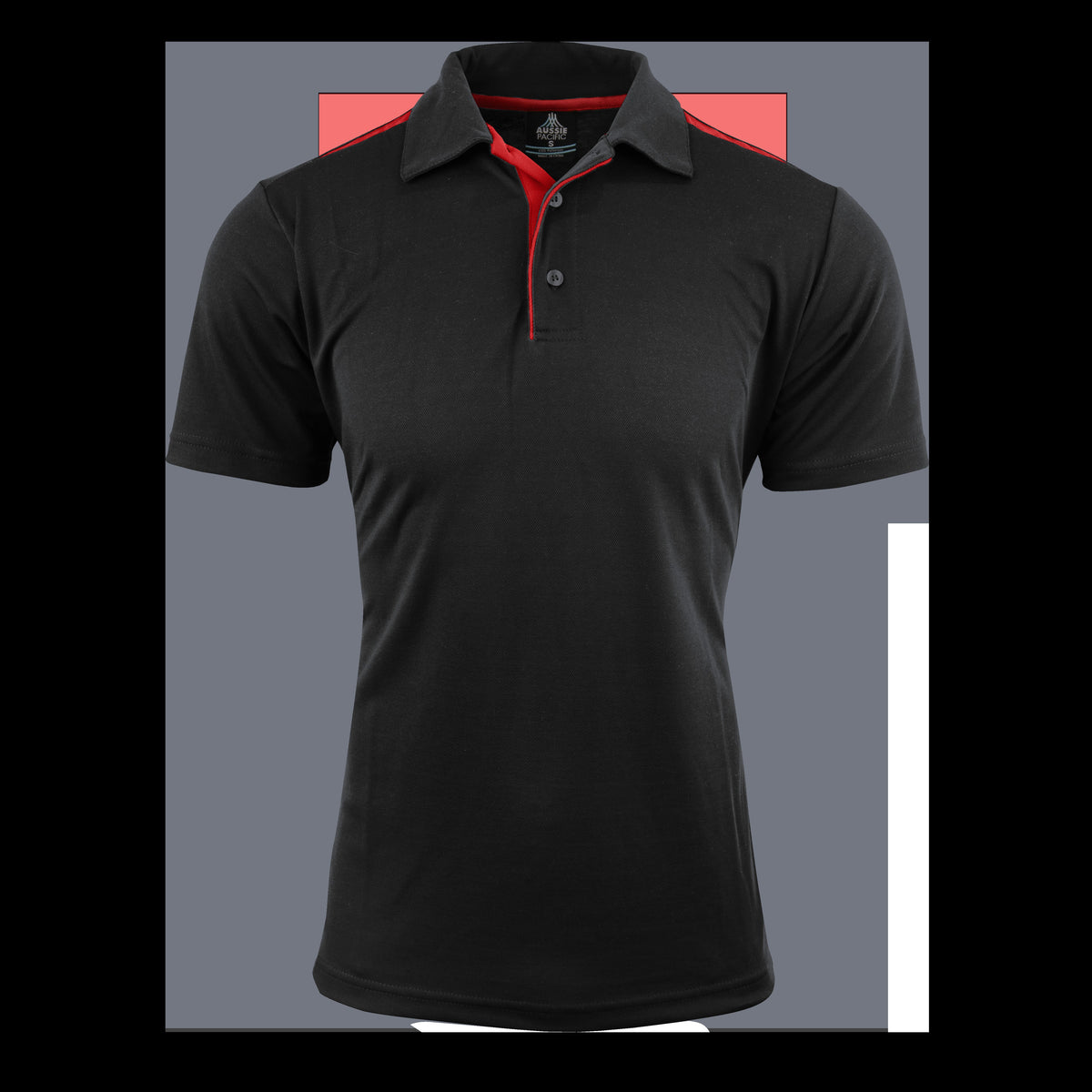 Aussie Pacific Paterson Mens Polo 1305 in Black/Red