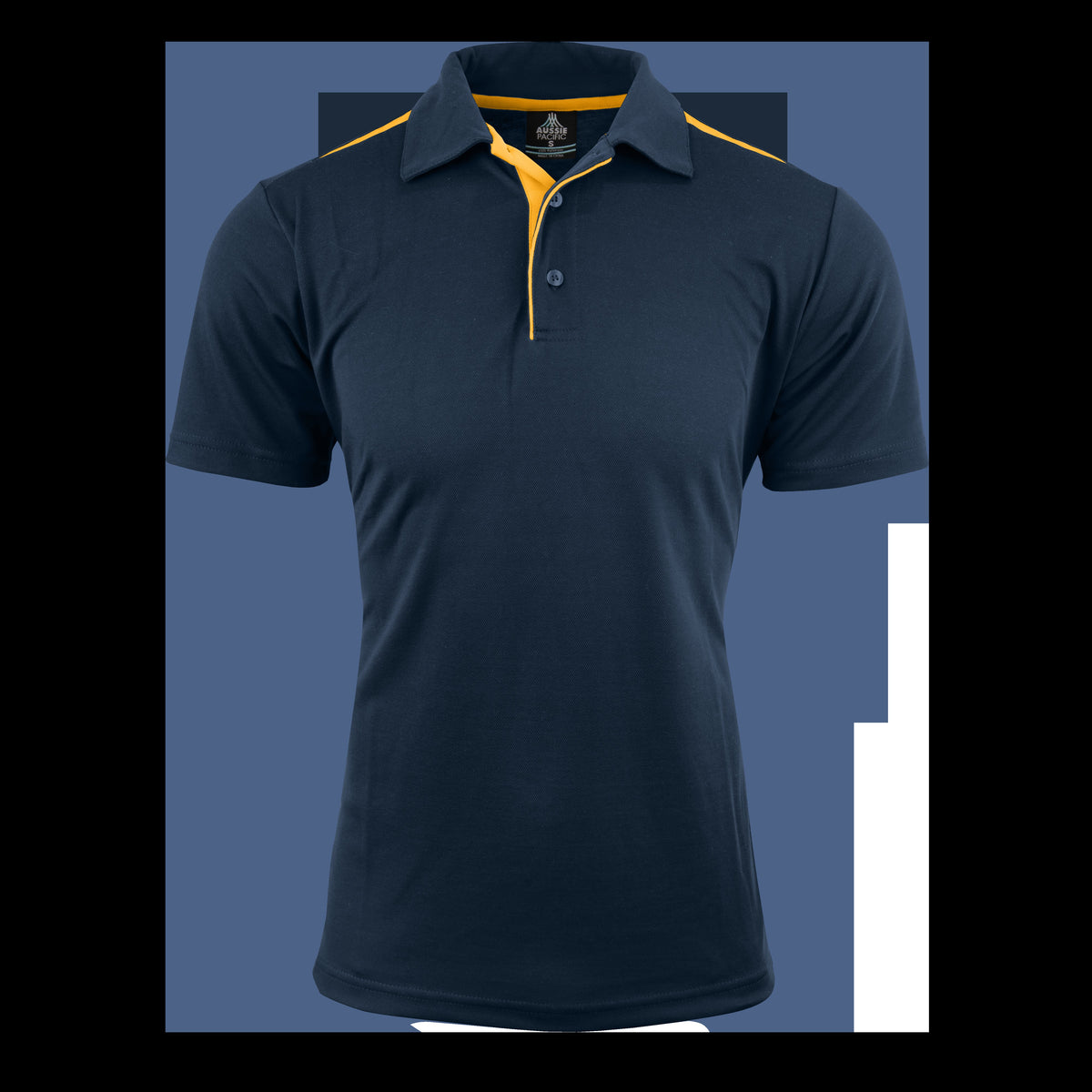 Aussie Pacific Paterson Mens Polo 1305 in Navy/Gold