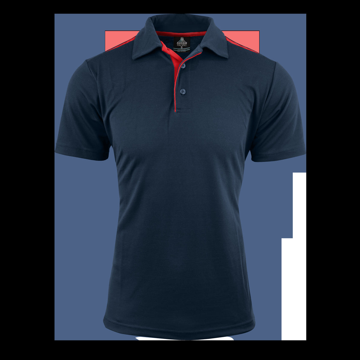 Aussie Pacific Paterson Mens Polo 1305 in Navy/Red