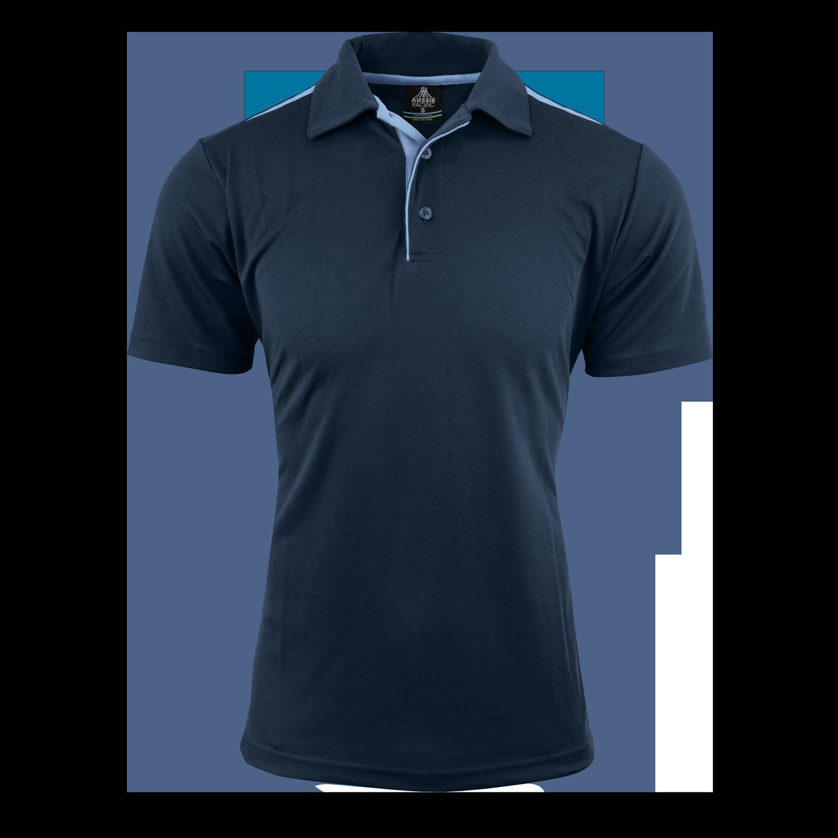 Aussie Pacific Paterson Mens Polo 1305 in Navy/Sky