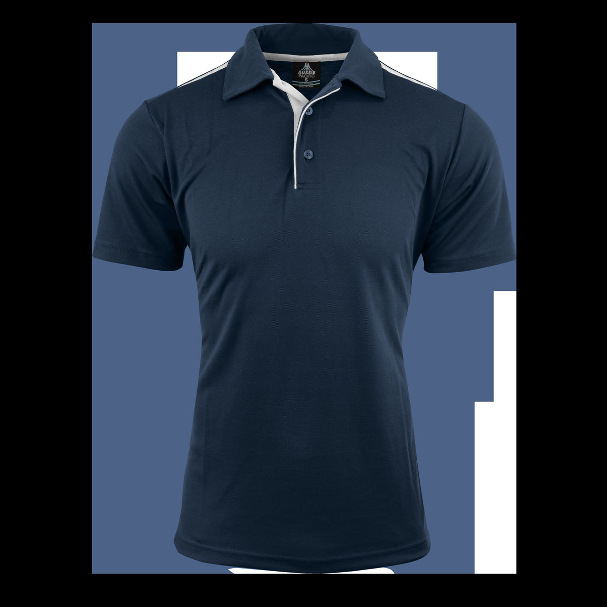 Aussie Pacific Paterson Mens Polo 1305 in Navy/White