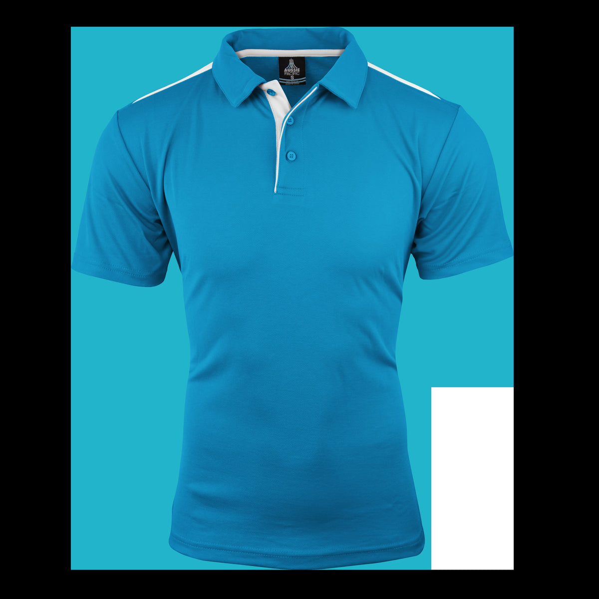 Aussie Pacific Paterson Mens Polo 1305 in Pacific Blue/White