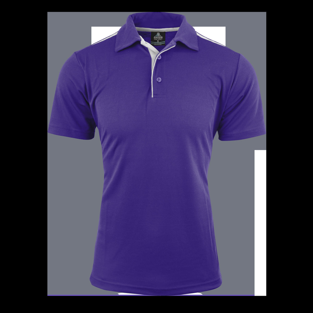 Aussie Pacific Paterson Mens Polo 1305 in Purple/White