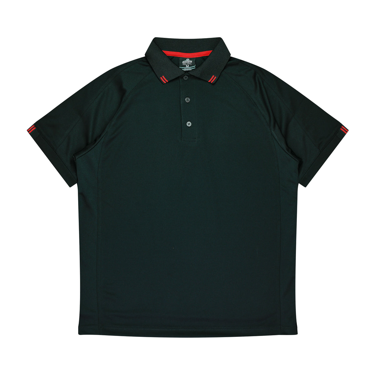 Aussie Pacific Flinders Mens Polo 1308 in Black/Red