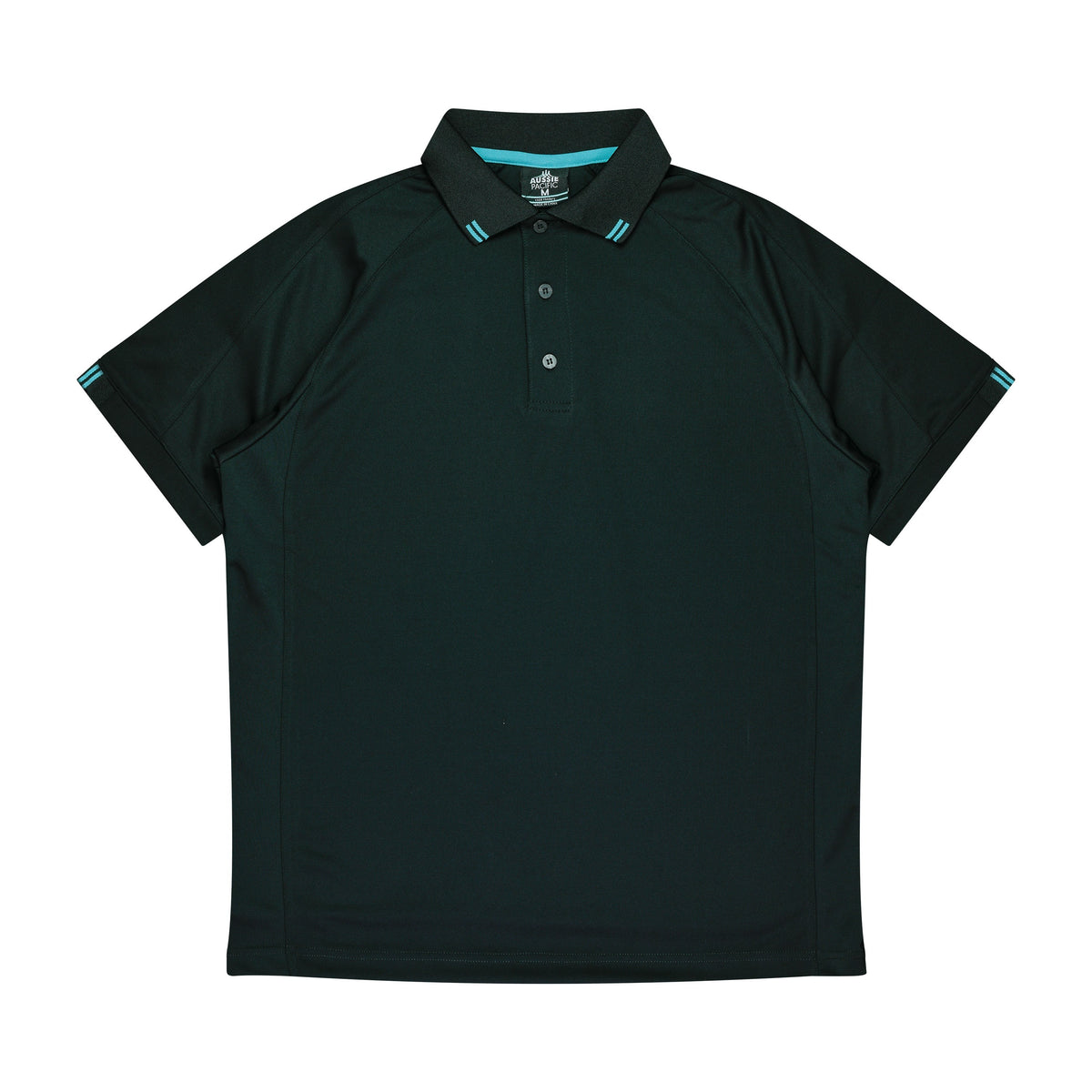 Aussie Pacific Flinders Mens Polo 1308 in Black/Teal