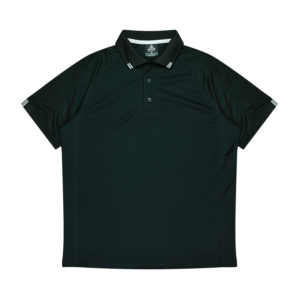 Aussie Pacific Flinders Mens Polo 1308 in Black/White