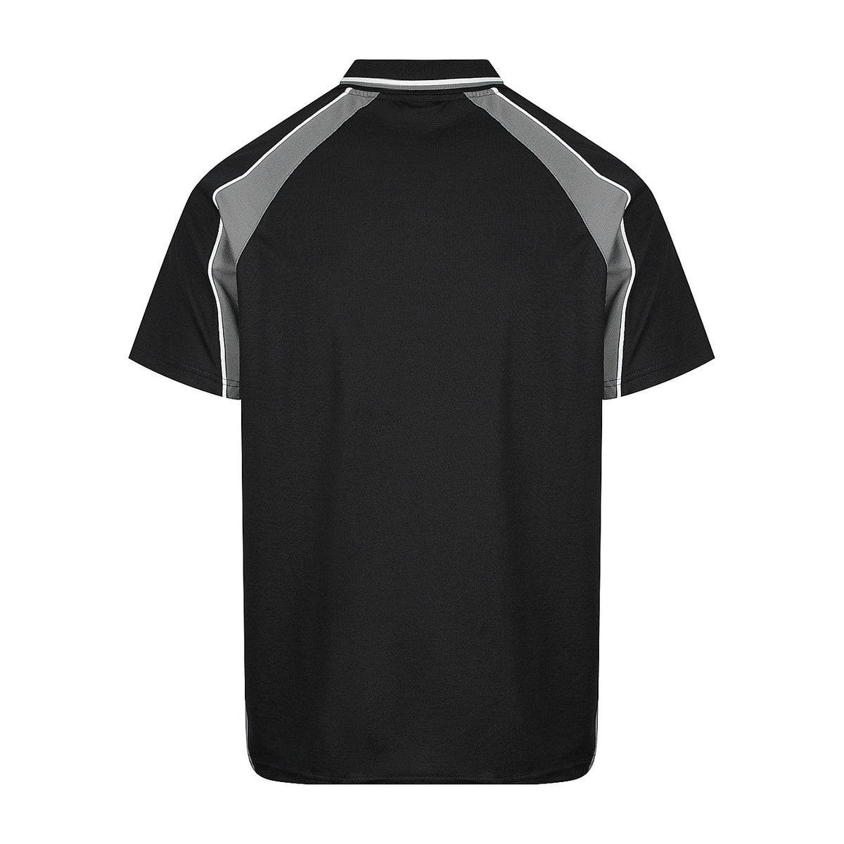Aussie Pacific Panorama Mens Polo 1309 in Black/Ashe/White, back view