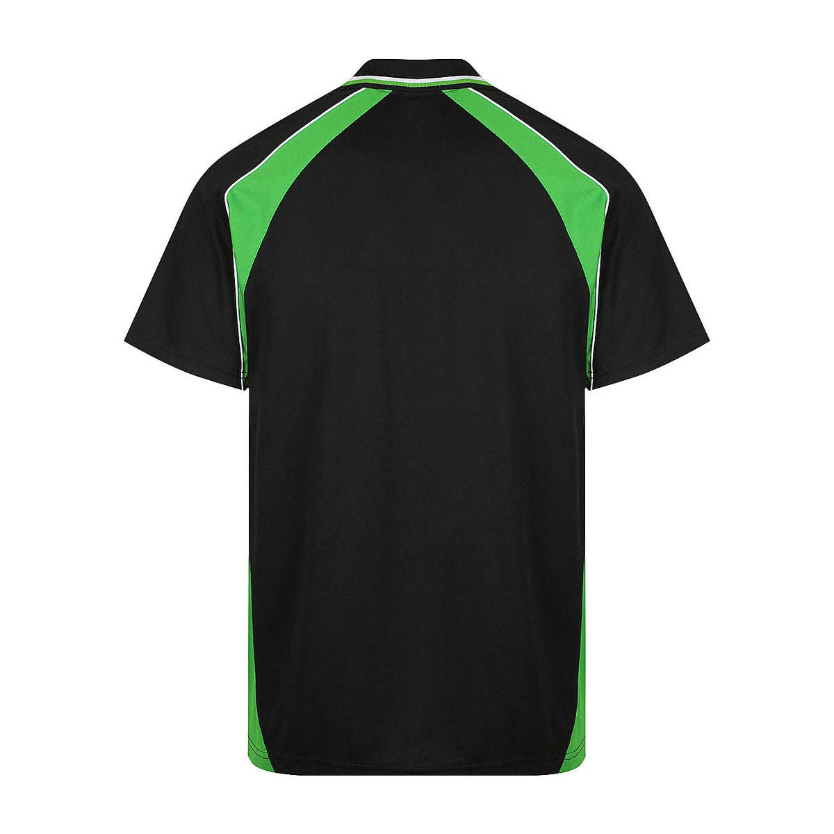 Aussie Pacific Panorama Mens Polo 1309 in Black/Kawa Green/White, back view