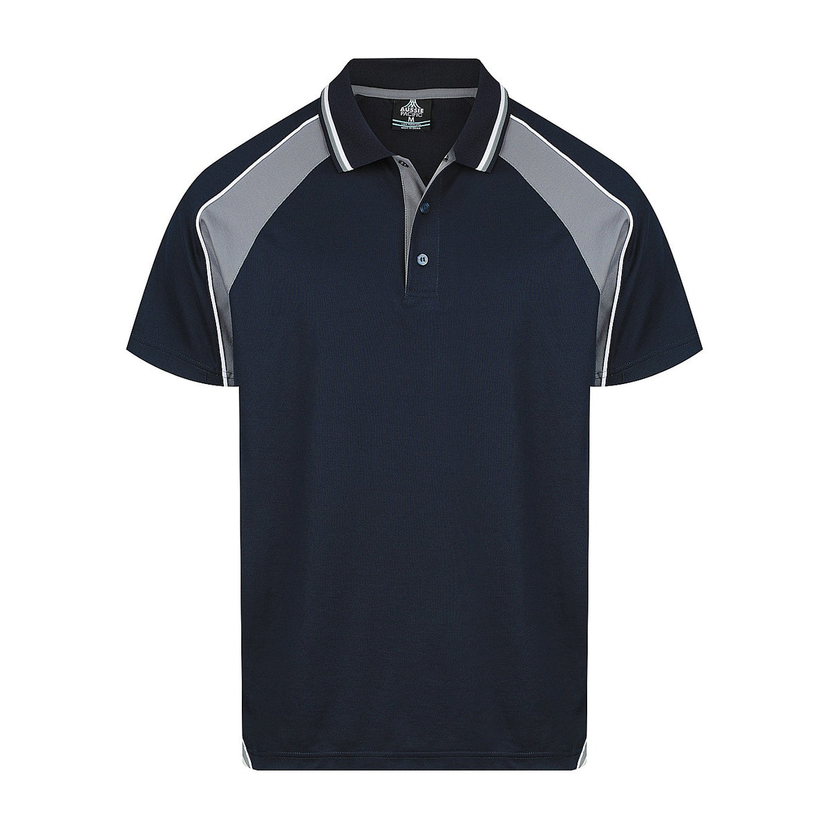 Aussie Pacific Panorama Mens Polo 1309 in Navy/Ashe/White
