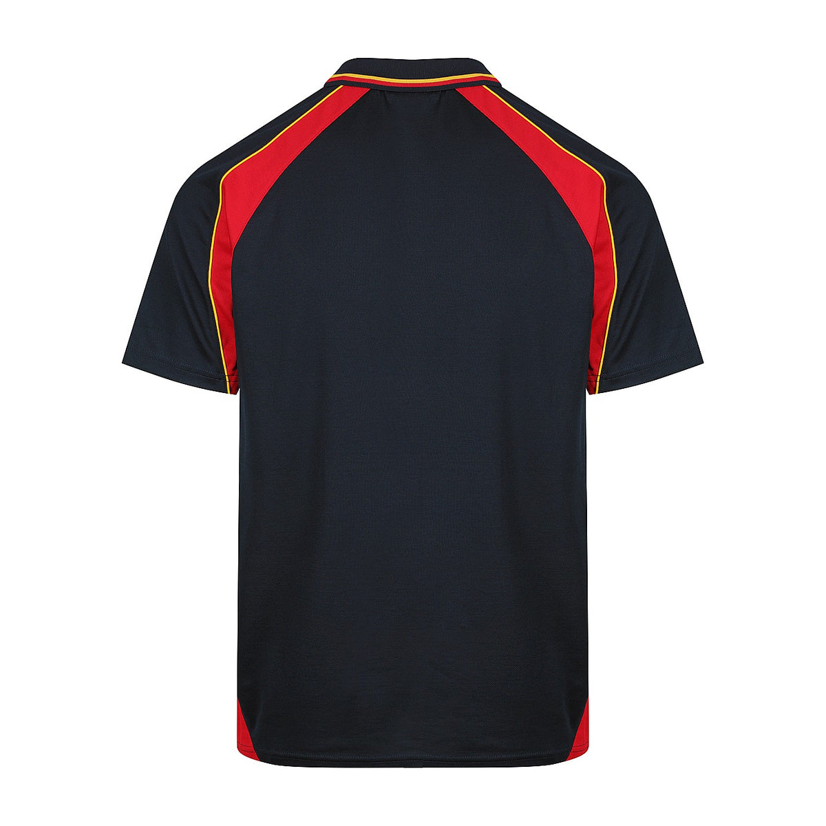 Aussie Pacific Panorama Mens Polo 1309 in Navy/Red/Gold, back view