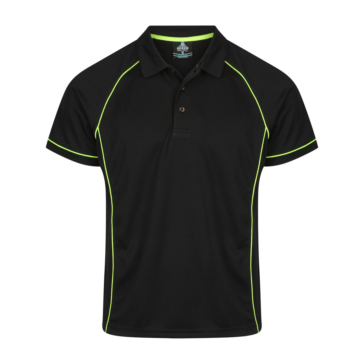 Aussie Pacific Endeavour Mens Polo 1310 in Black/Green