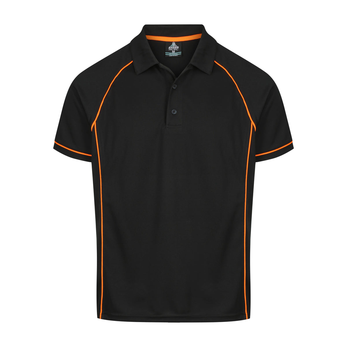 Aussie Pacific Endeavour Mens Polo 1310 in Black/Orange