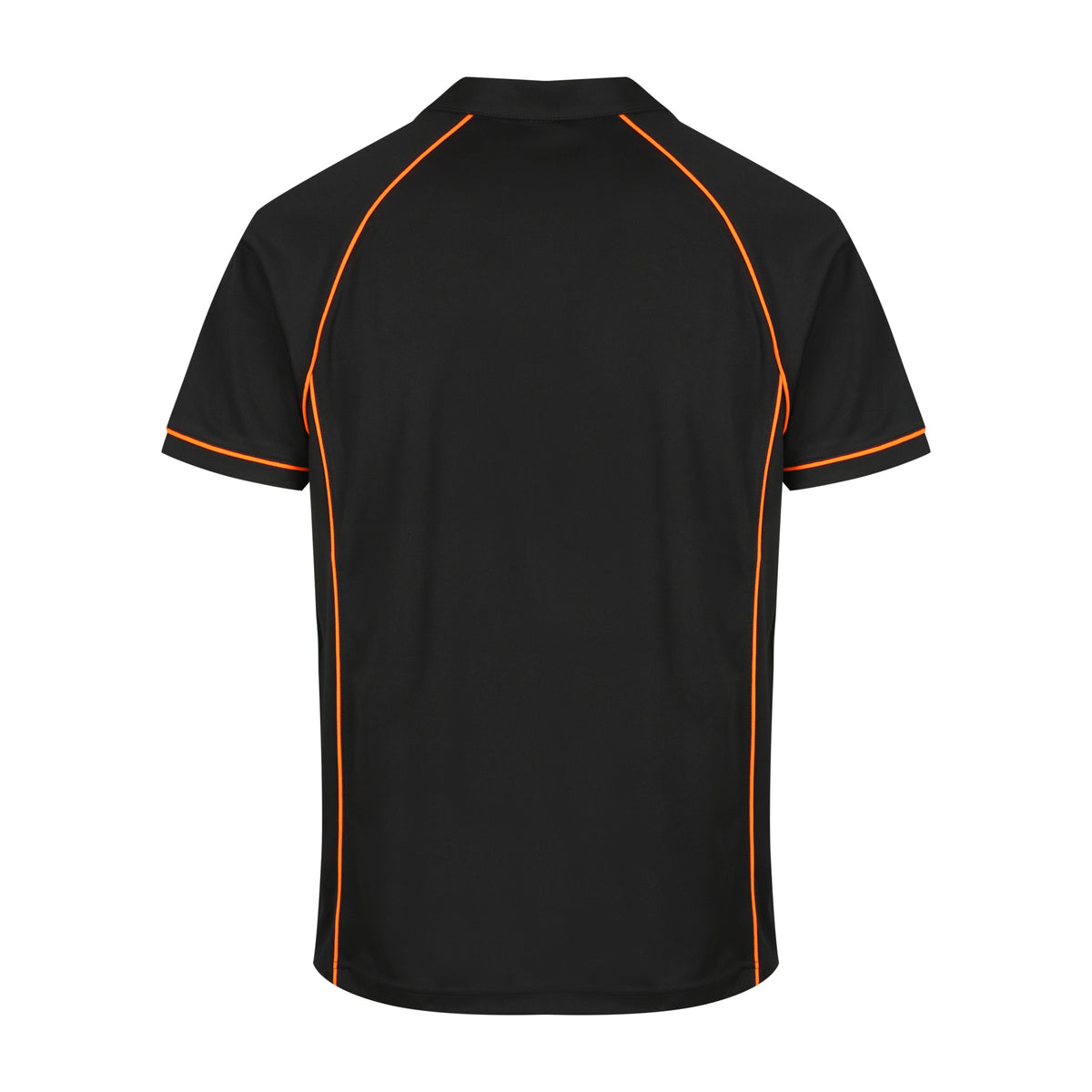 Aussie Pacific Endeavour Mens Polo 1310 in Black/Orange, back view