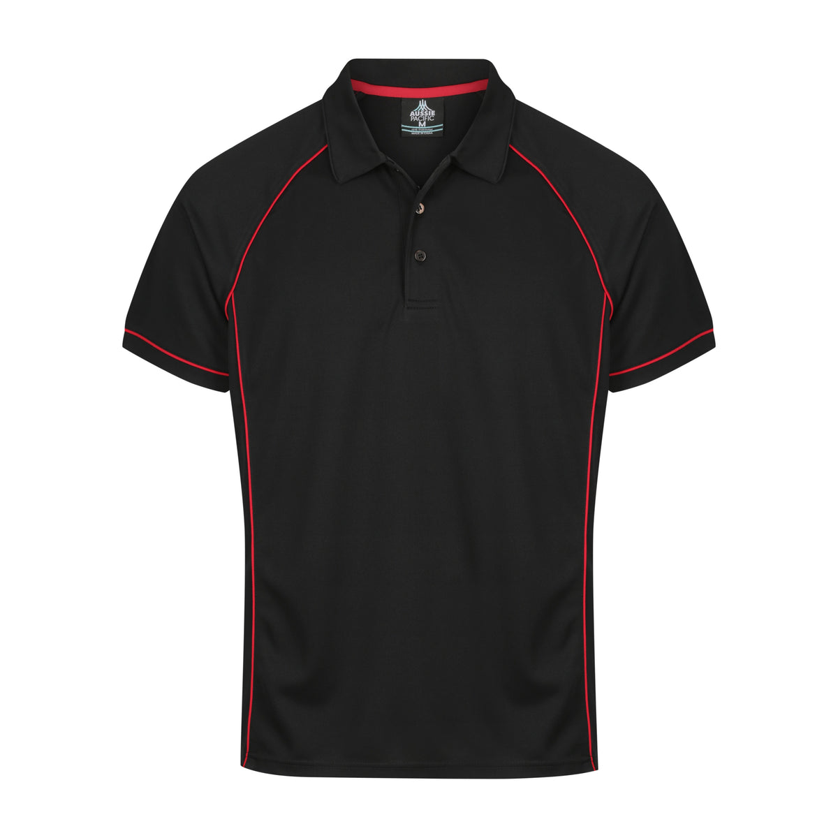 Aussie Pacific Endeavour Mens Polo 1310 in Black/Red