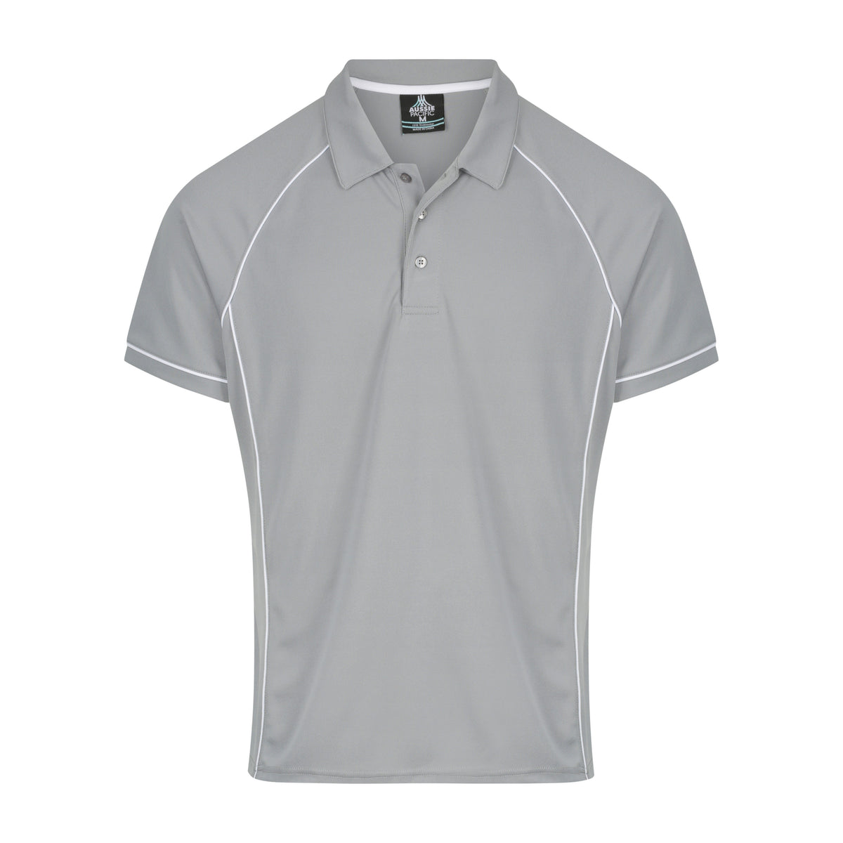 Aussie Pacific Endeavour Mens Polo 1310 in Silver/White