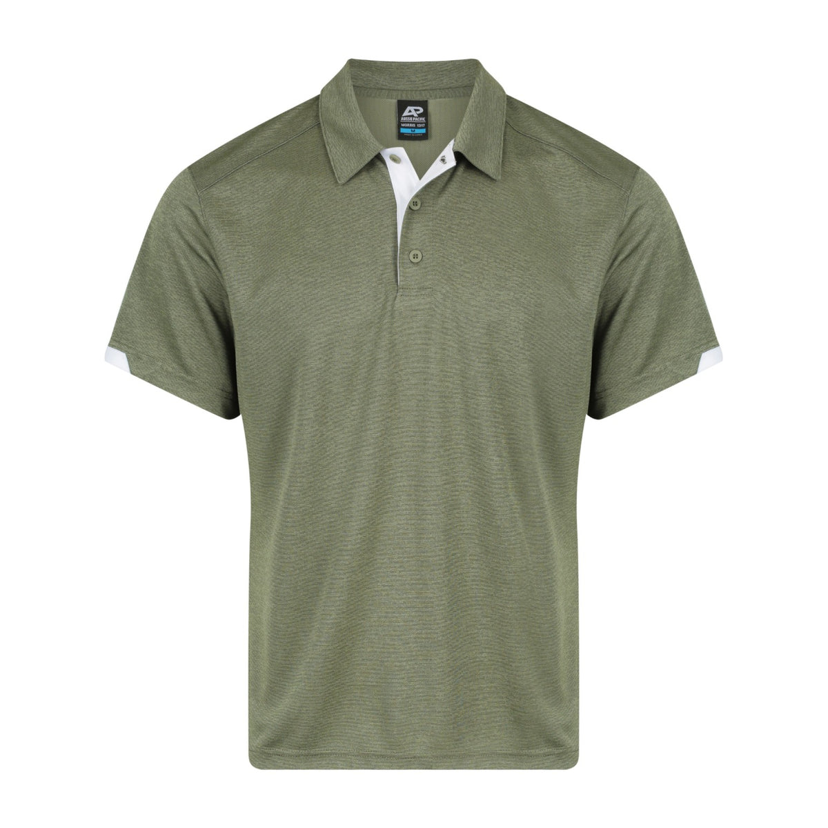 Aussie Pacific Morris Mens Polo 1317 in Army Green/White