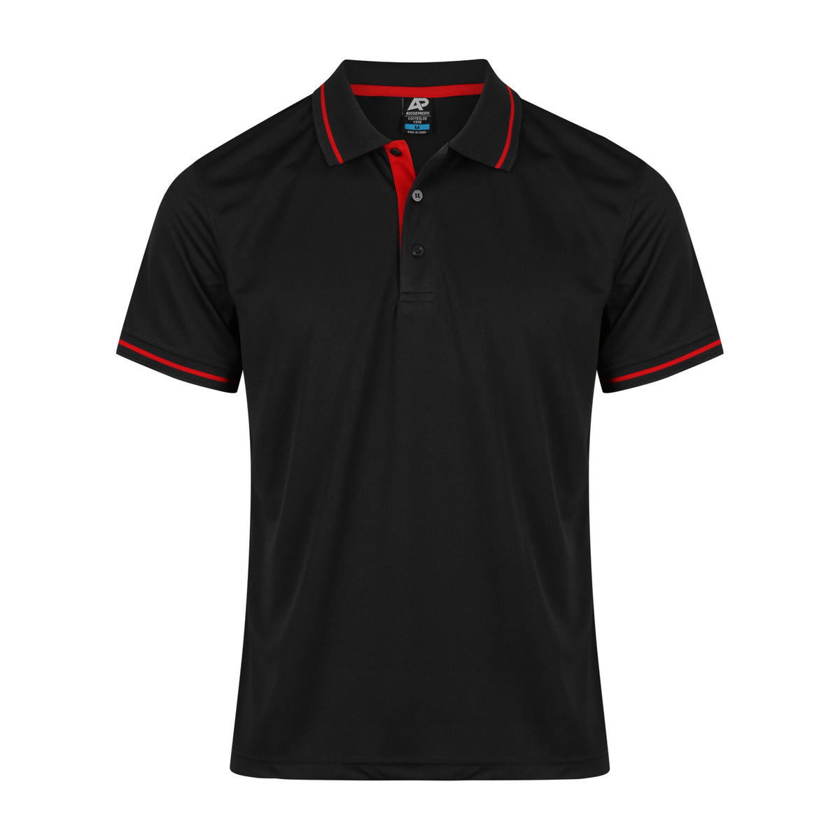 Aussie Pacific Cottesloe Mens Polo 1319 in Black/Red