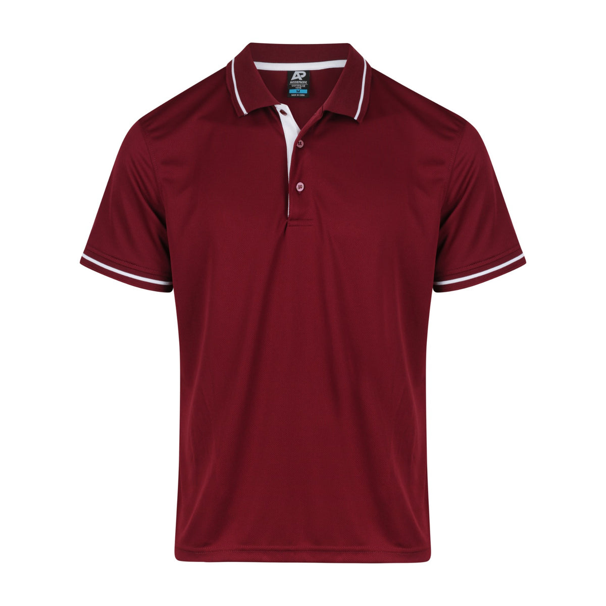 Aussie Pacific Cottesloe Mens Polo 1319 in Maroon/White
