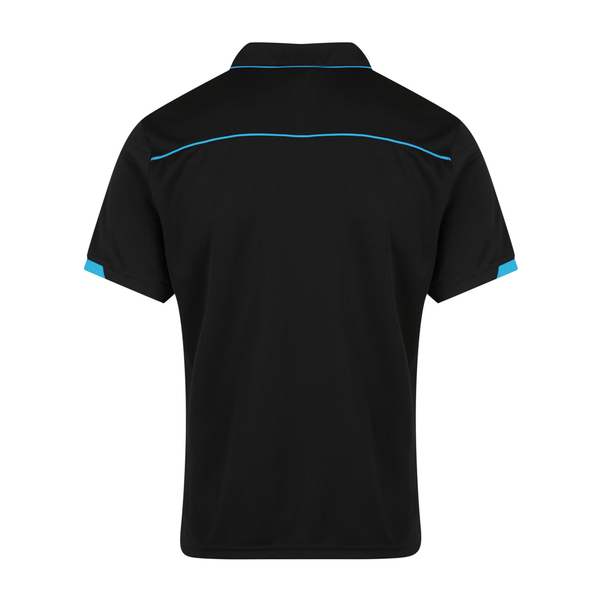 Aussie Pacific Currumbin Mens Polo 1320 in Black/Cyan, back view