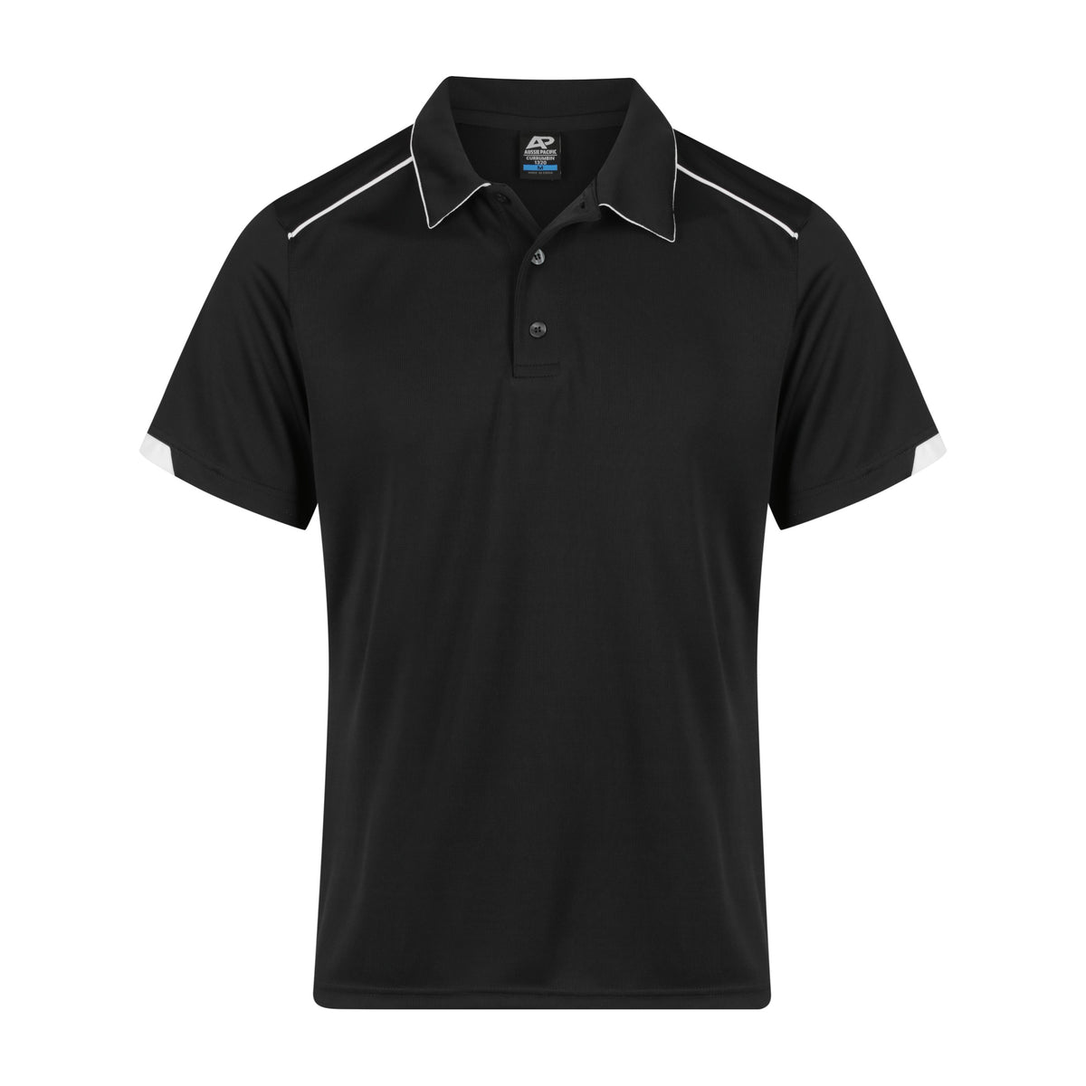 Aussie Pacific Currumbin Mens Polo 1320 in Black/White