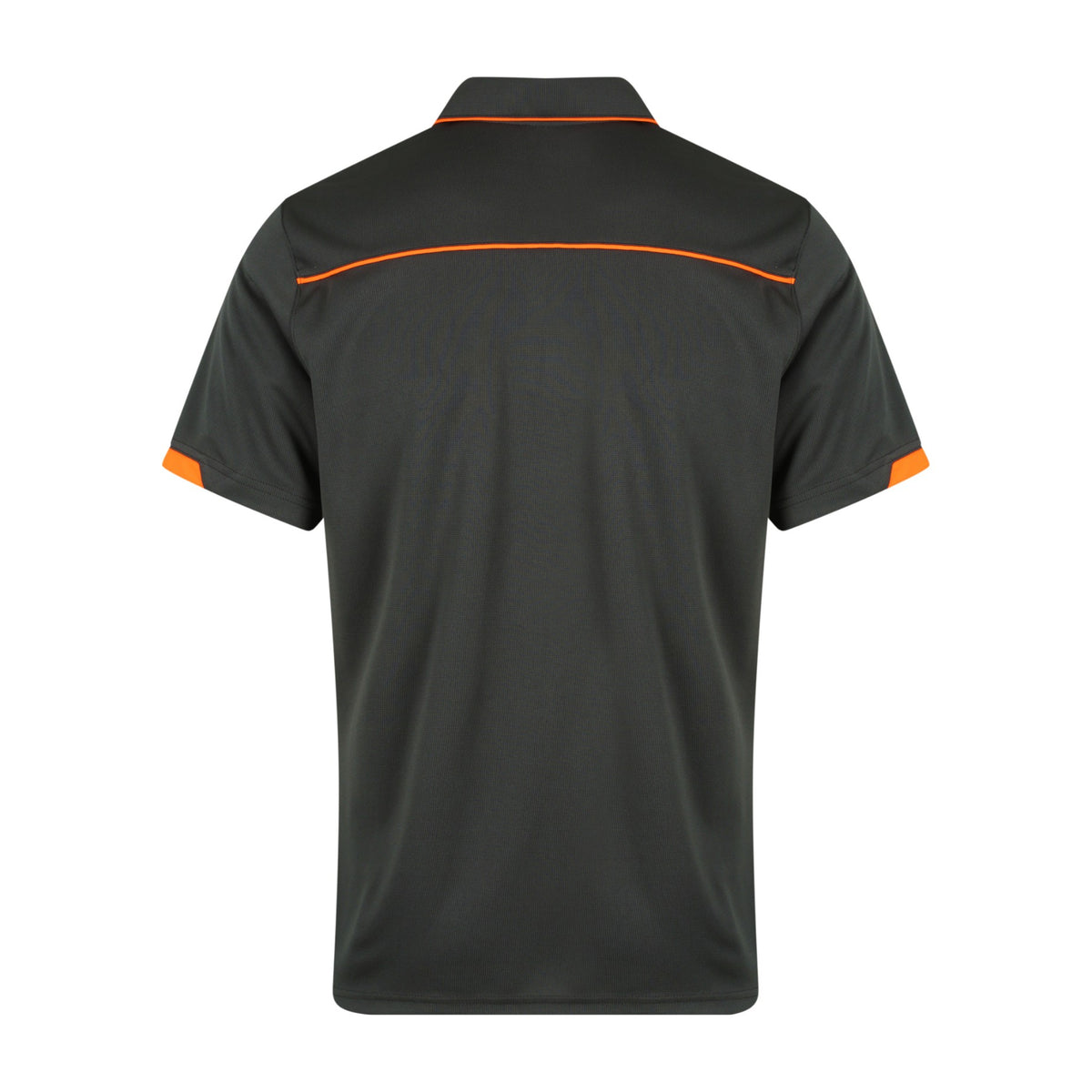 Aussie Pacific Currumbin Mens Polo 1320 in Slate/Hi Viz Orange, back view