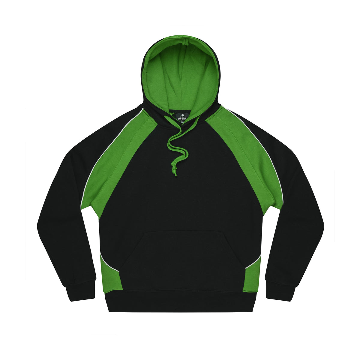 Aussie Pacific Huxley Mens Hoodie 1509 in Black/Kawa Green/White