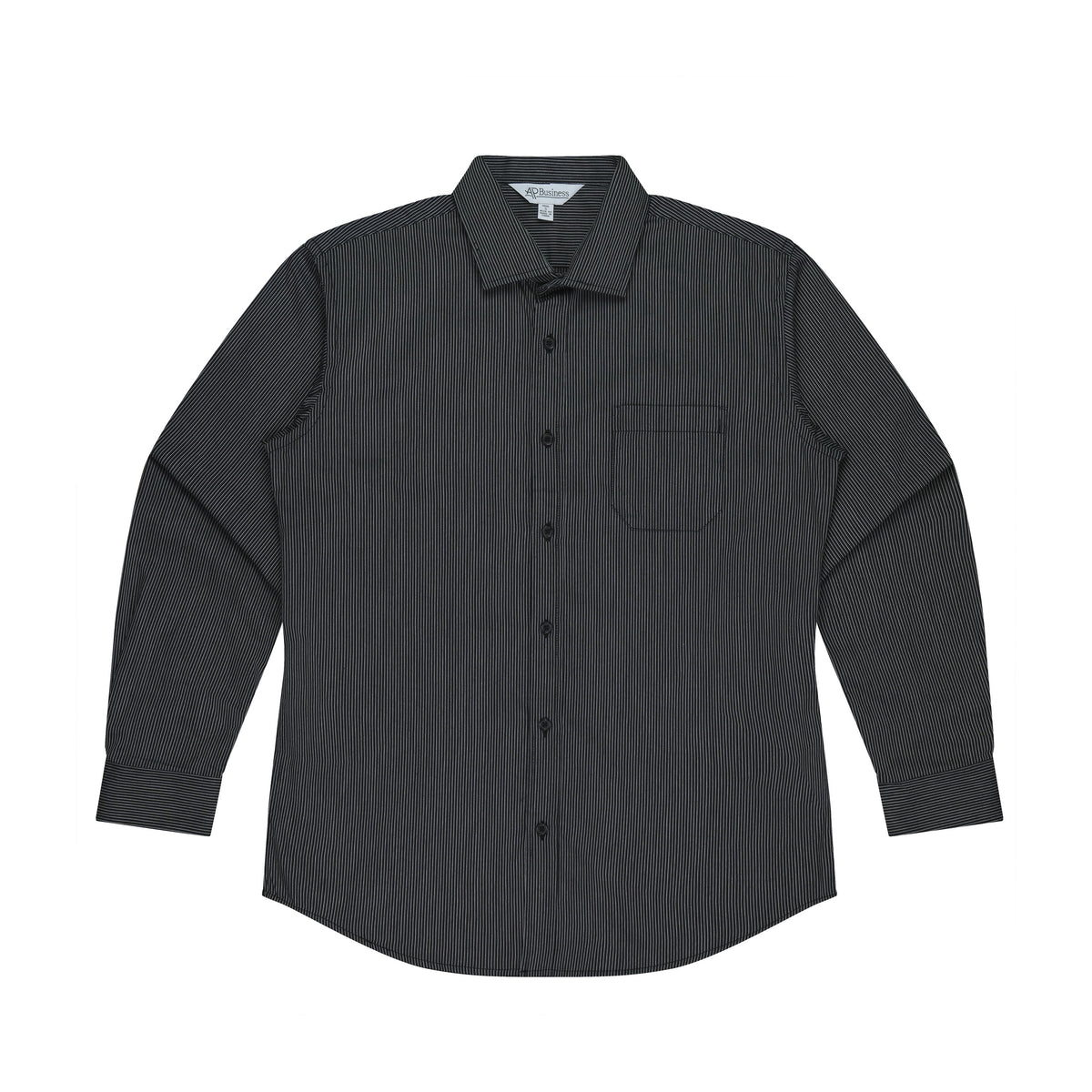 Aussie Pacific Henley Mens Shirt 1900L in Black/Silver