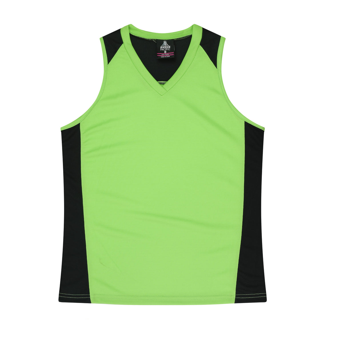 Aussie Pacific Premier Womens Singlet 2101 in Apple/Black