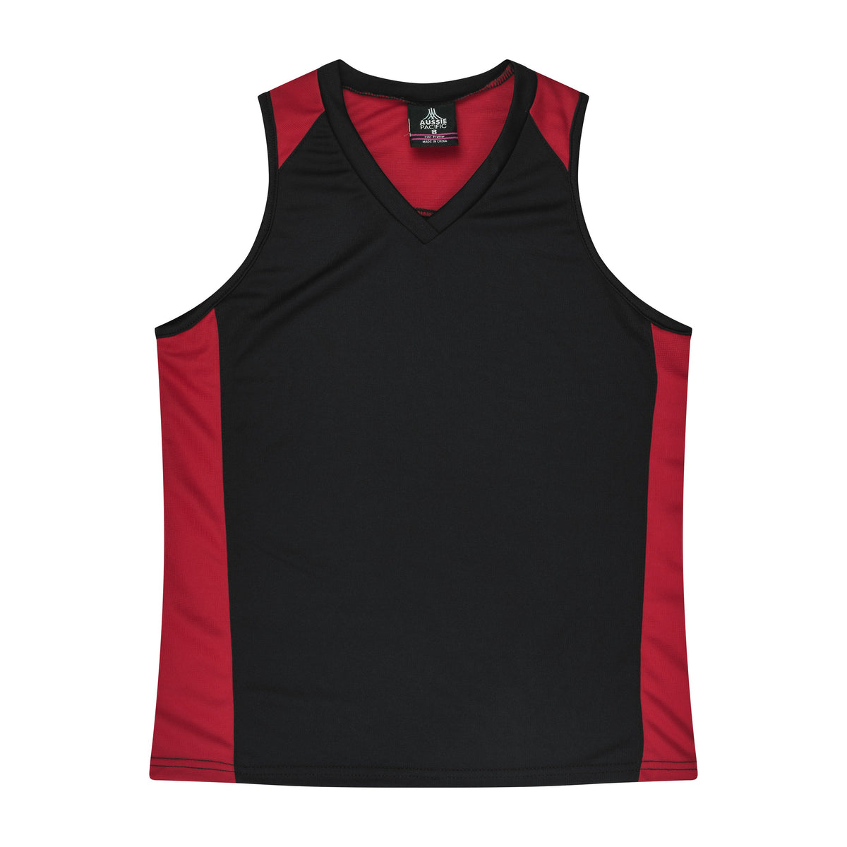 Aussie Pacific Premier Womens Singlet 2101 in Black/Red
