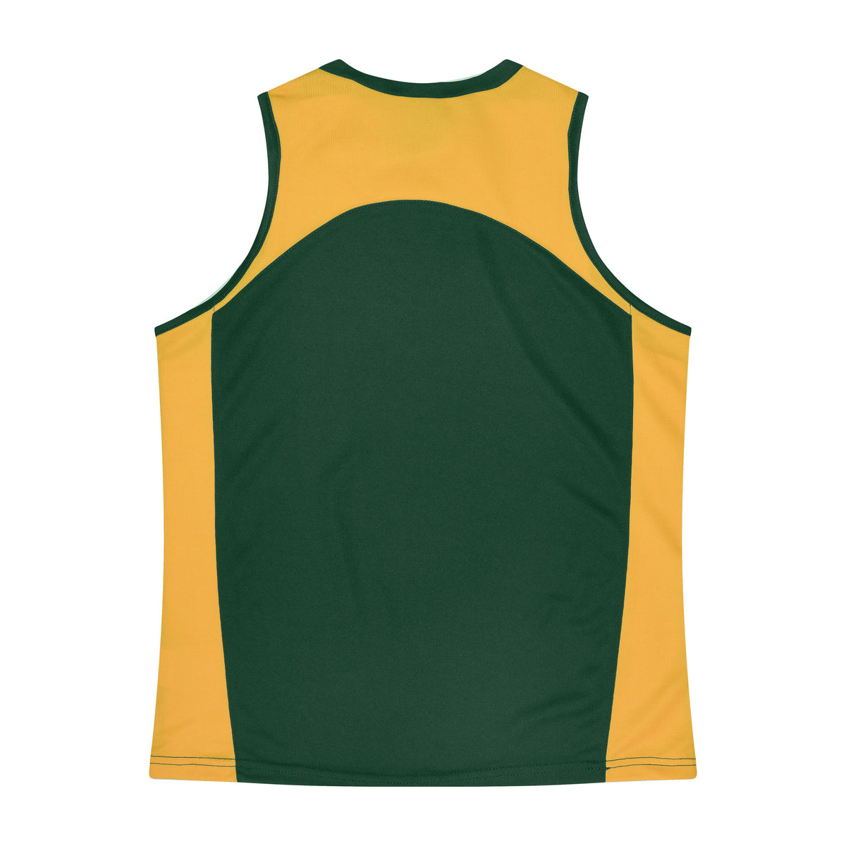 Aussie Pacific Premier Womens Singlet 2101 in Bottle/Gold, back view