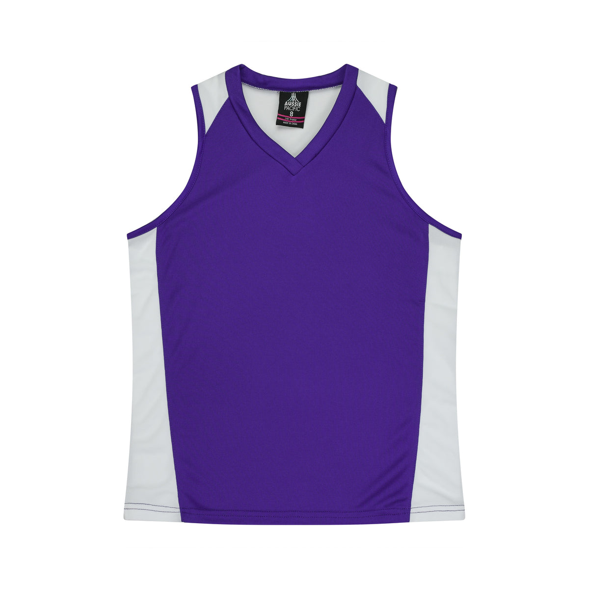 Aussie Pacific Premier Womens Singlet 2101 in Purple/White