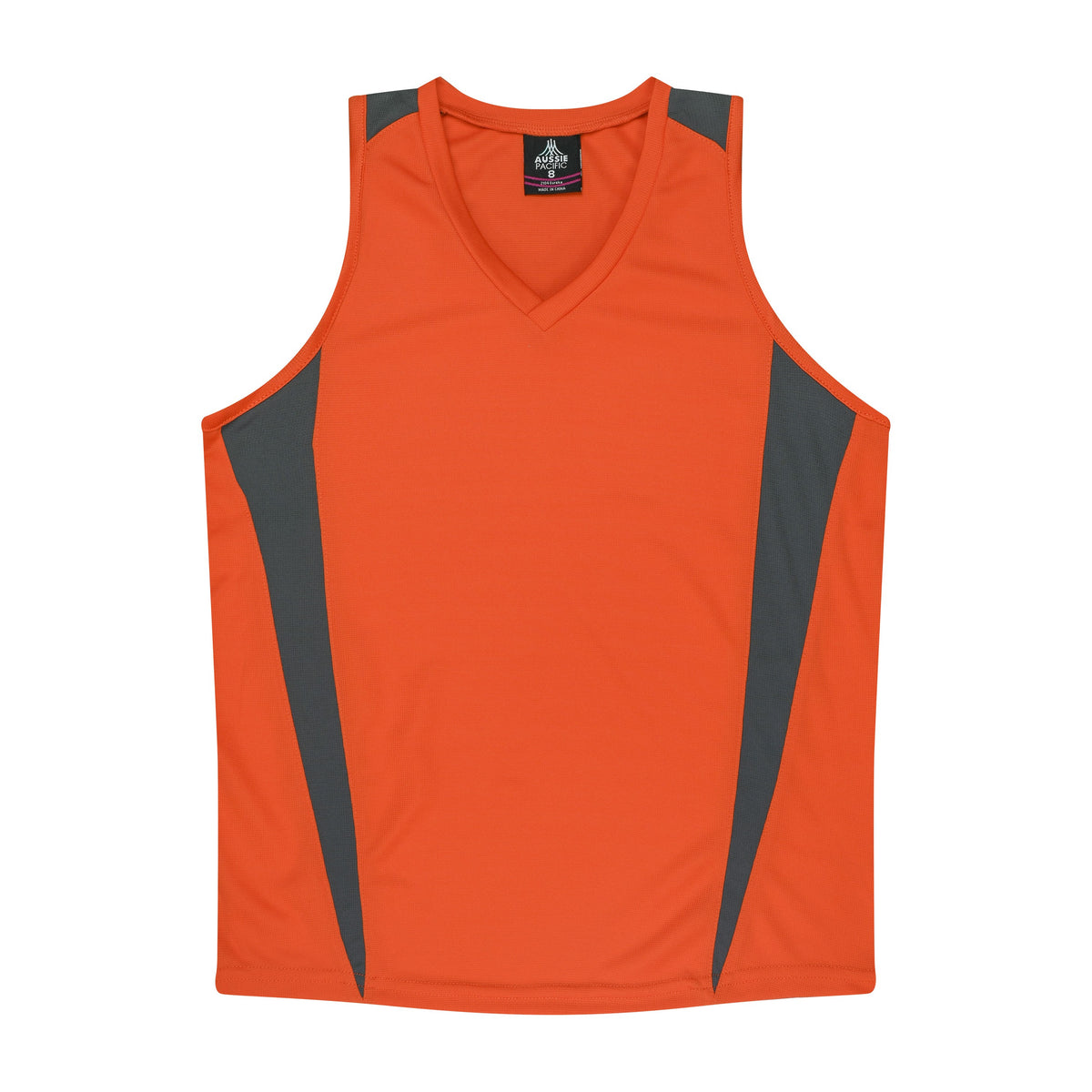 Aussie Pacific Eureka Womens Singlet 2104 in Orange/Charcoal