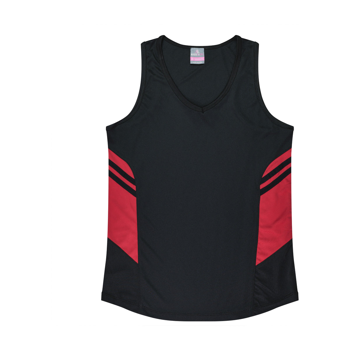 Aussie Pacific Tasman Womens Singlet 2111 in Black/Red