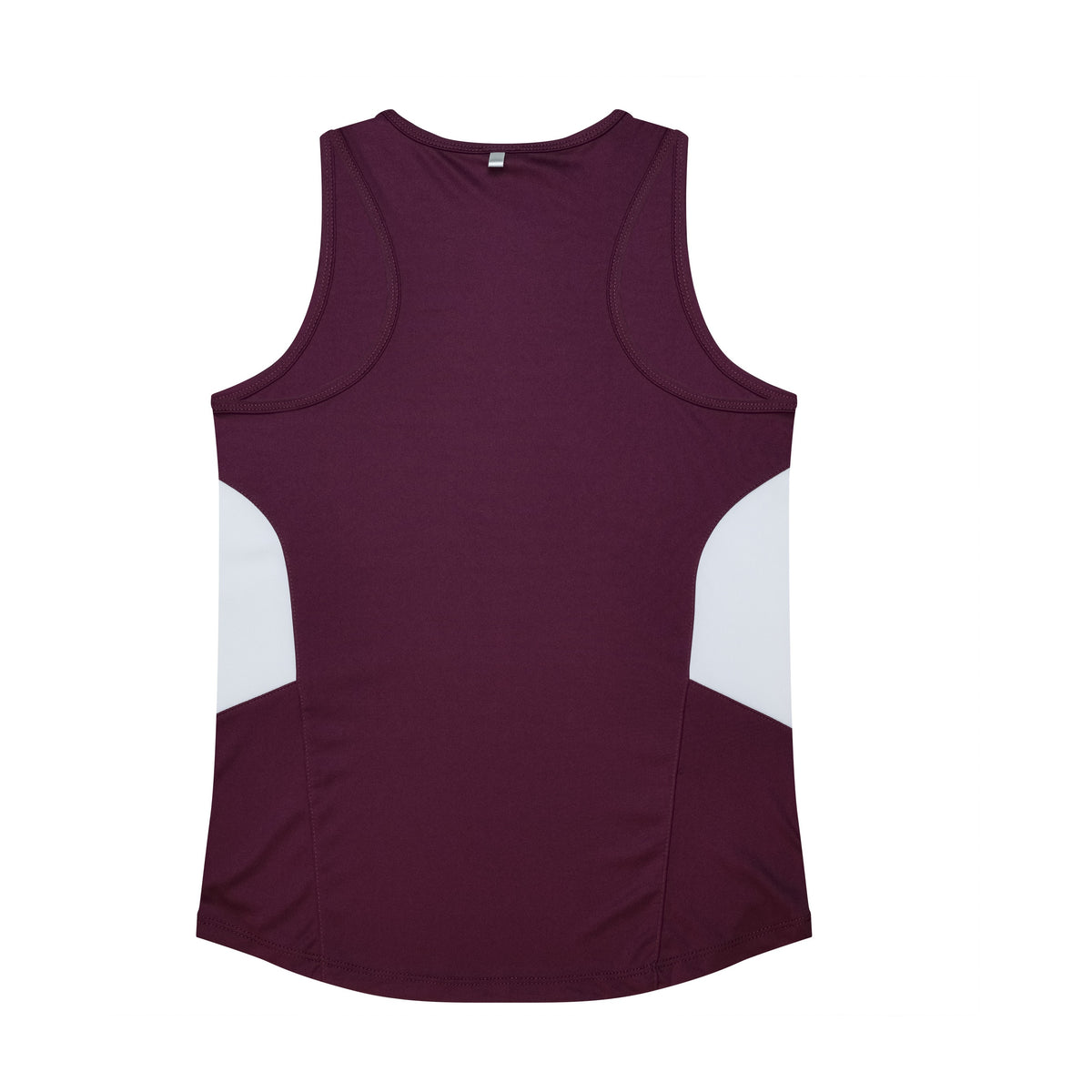 Aussie Pacific Tasman Womens Singlet 2111 in Maroon/White, back view