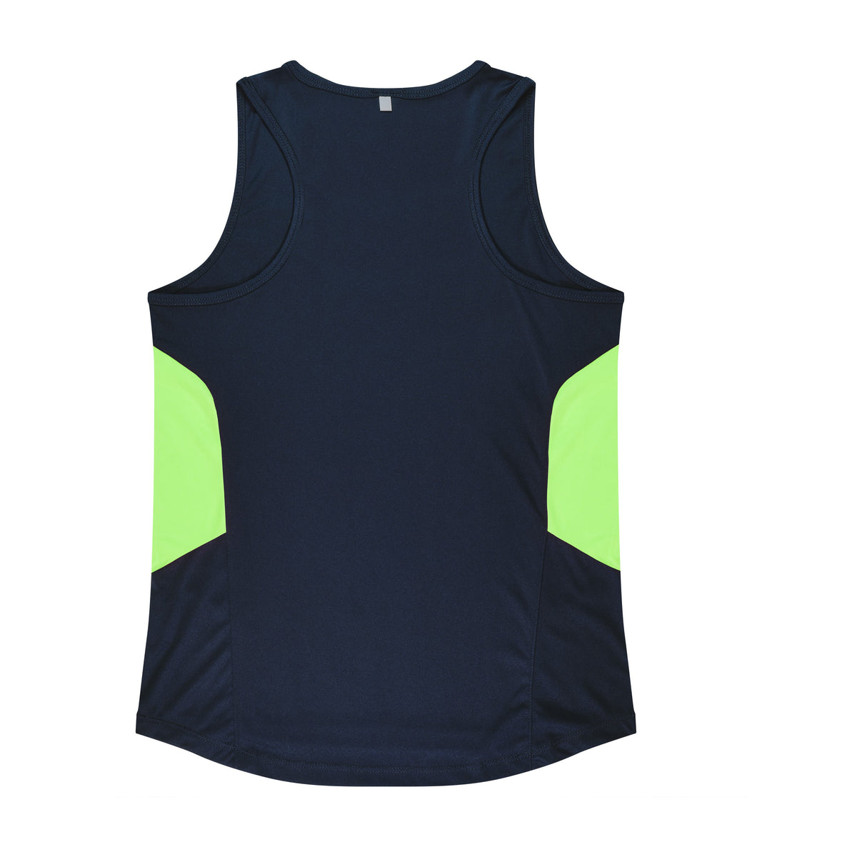 Aussie Pacific Tasman Womens Singlet 2111 in Navy/Neon Green, back view