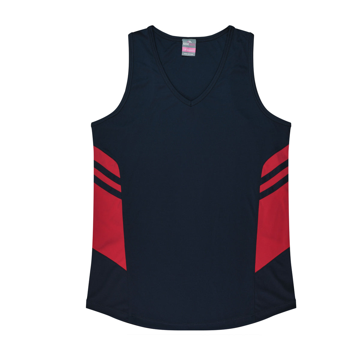 Aussie Pacific Tasman Womens Singlet 2111 in Navy/Red