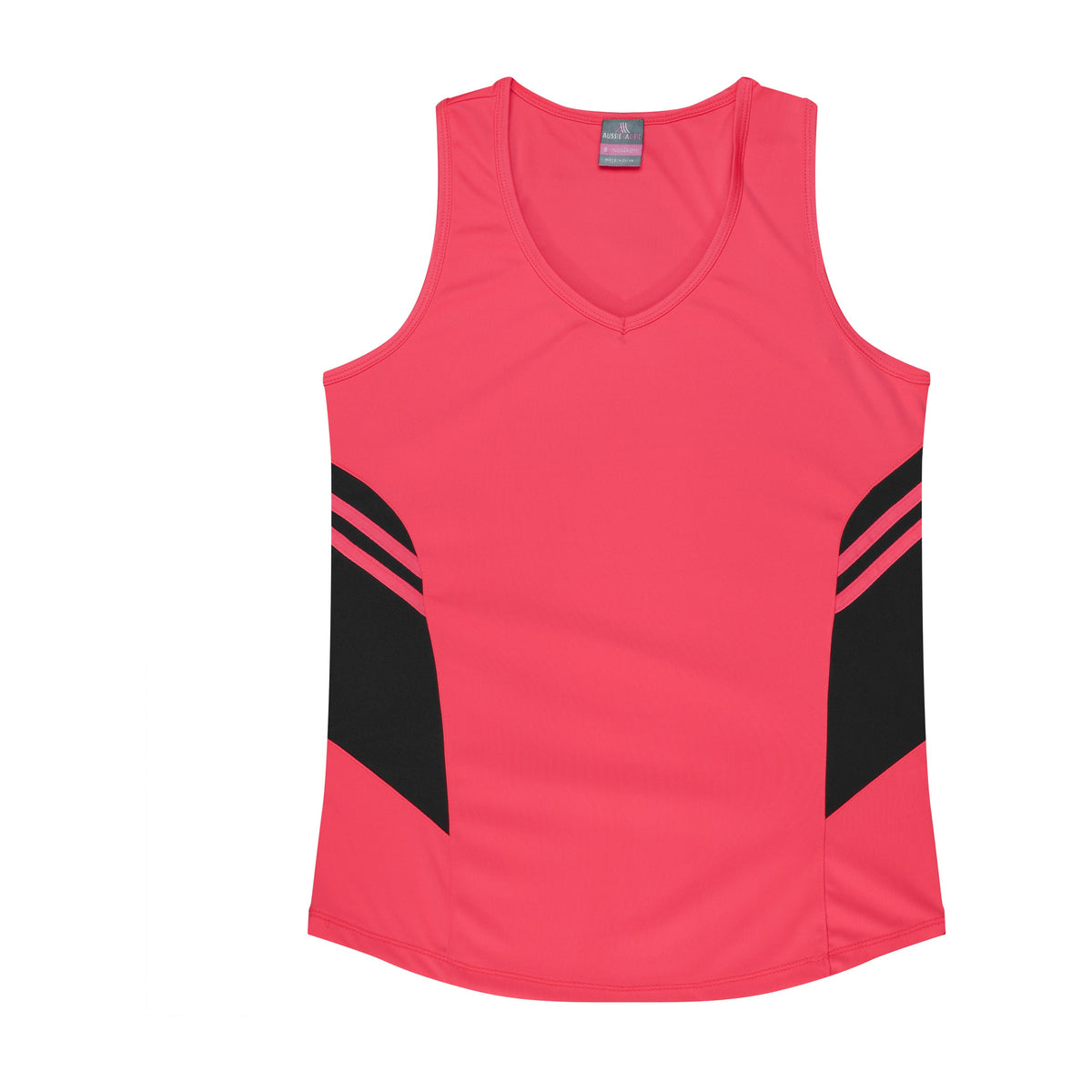 Aussie Pacific Tasman Womens Singlet 2111 in Neon Pink/Black
