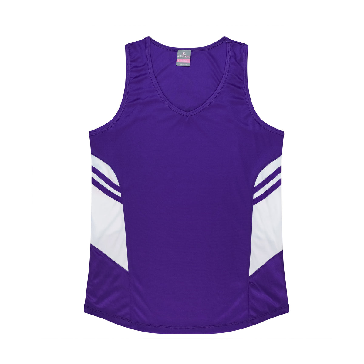 Aussie Pacific Tasman Womens Singlet 2111 in Purple/White