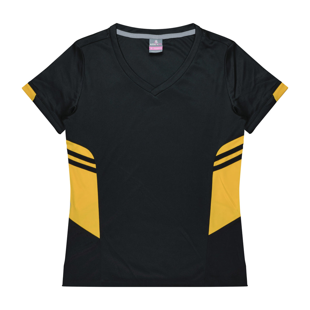 Aussie Pacific Tasman Womens Tee 2211 in Black/Gold