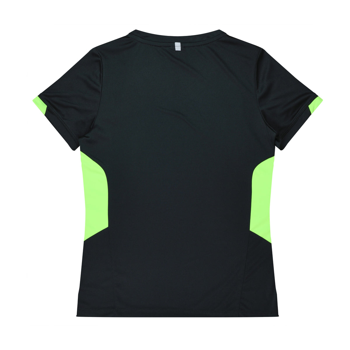 Aussie Pacific Tasman Womens Tee 2211 in Black/Neon Green, back view