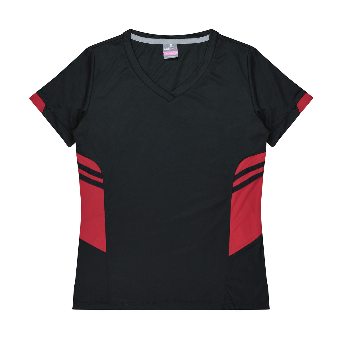 Aussie Pacific Tasman Womens Tee 2211 in Black/Red