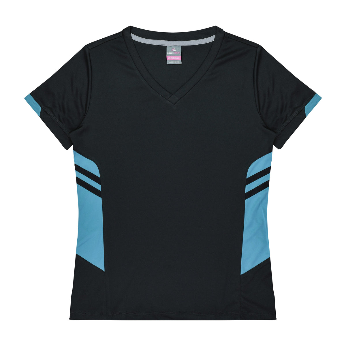 Aussie Pacific Tasman Womens Tee 2211 in Black/Teal