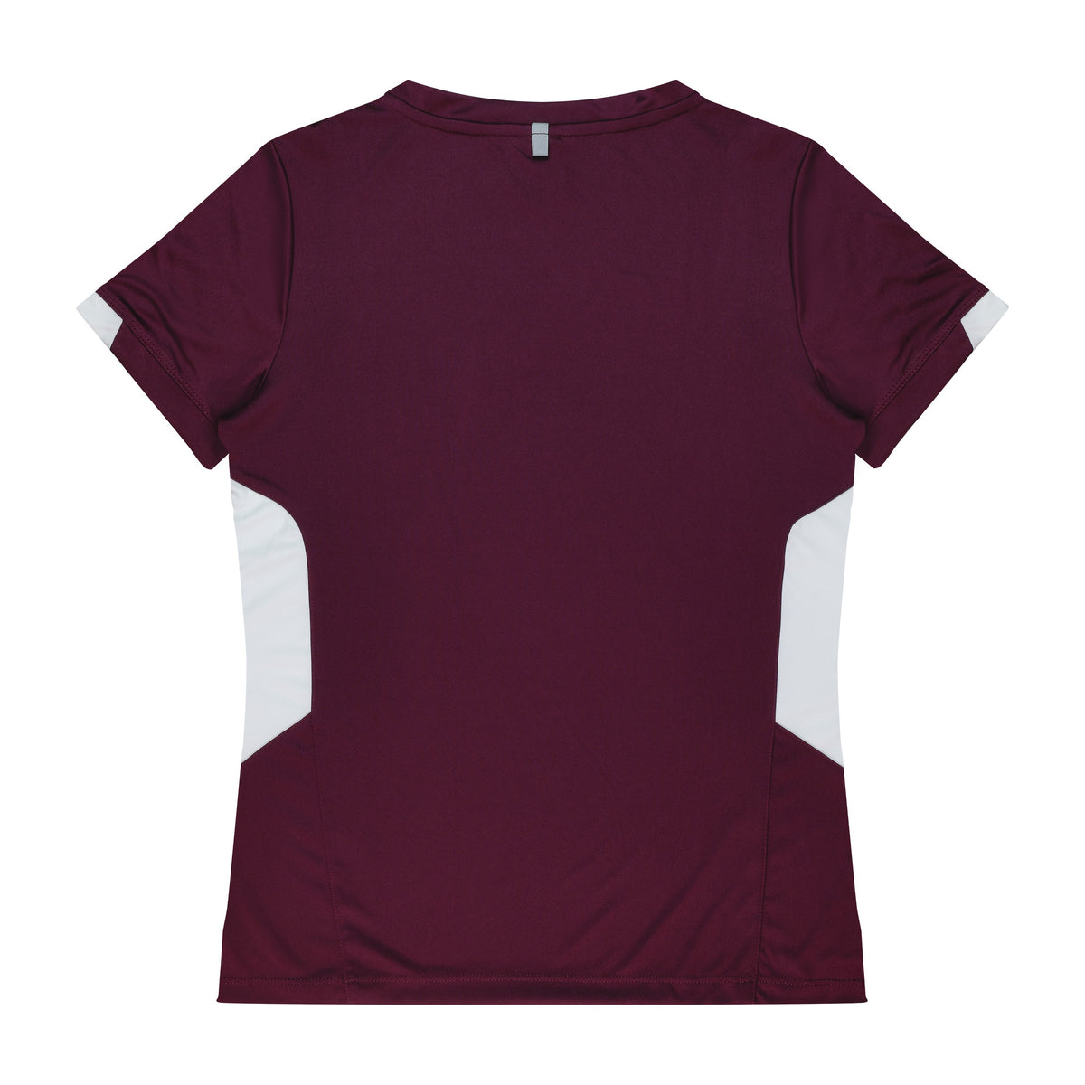 Aussie Pacific Tasman Womens Tee 2211 in Maroon/White, back view