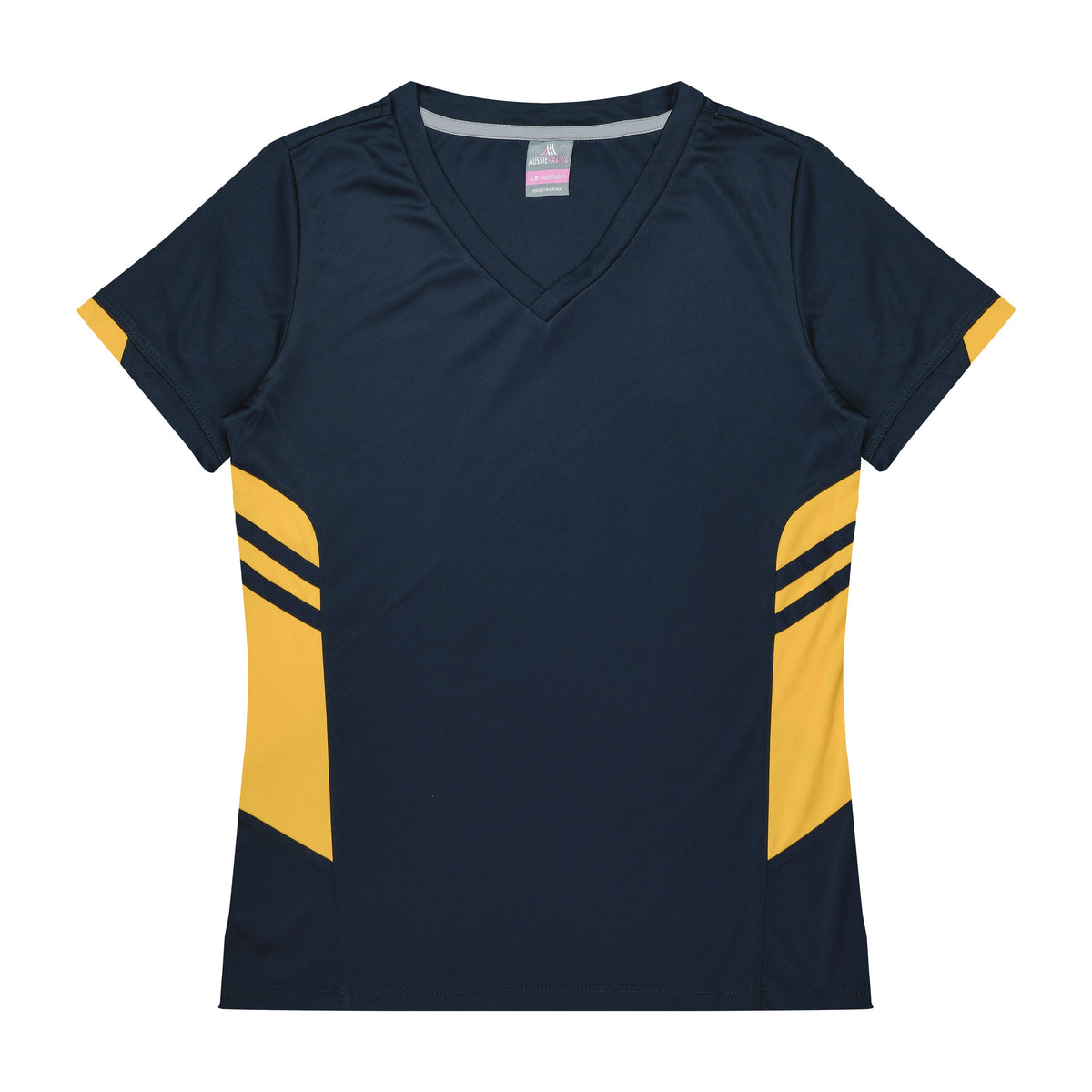 Aussie Pacific Tasman Womens Tee 2211 in Navy/Gold