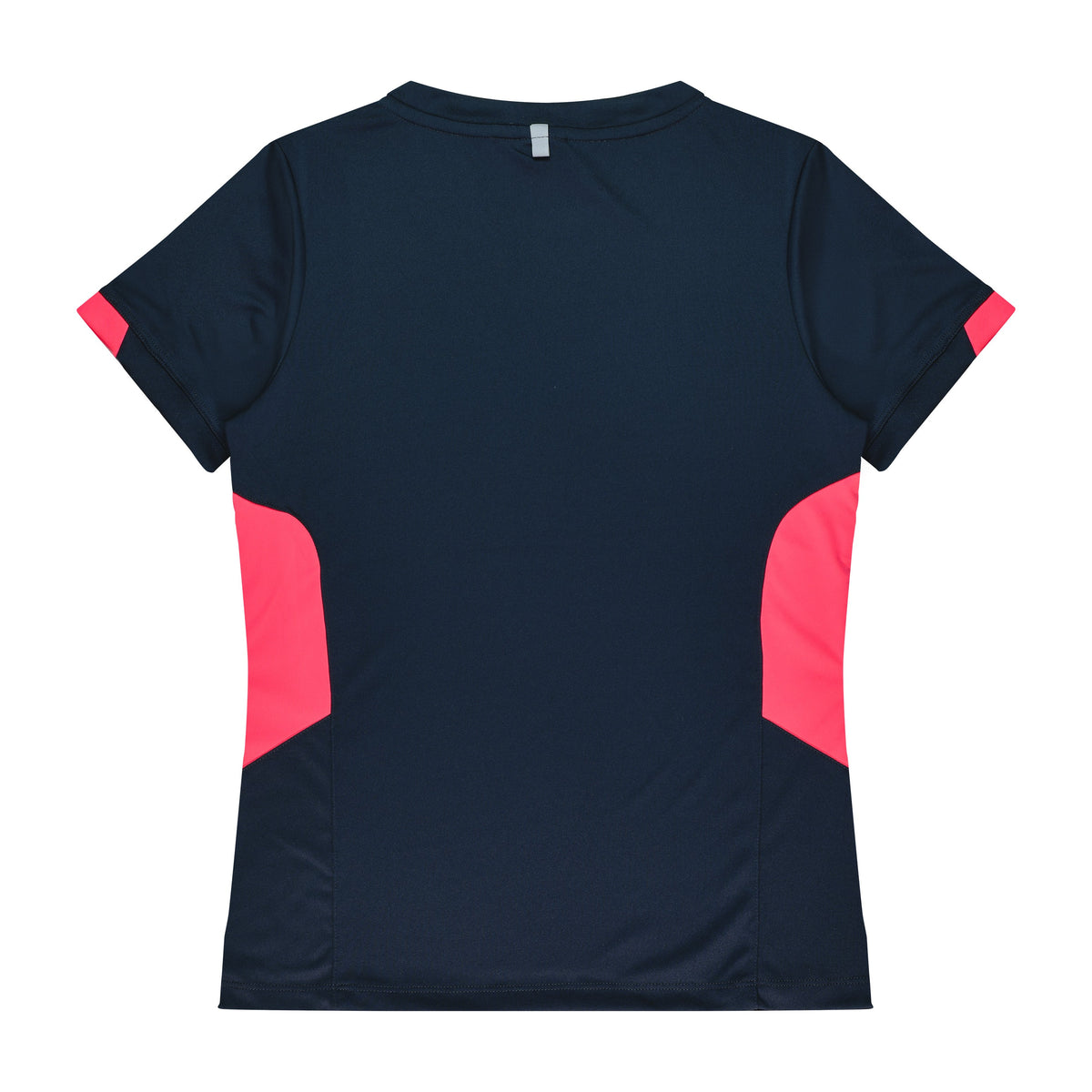 Aussie Pacific Tasman Womens Tee 2211 in Navy/Neon Pink, back view