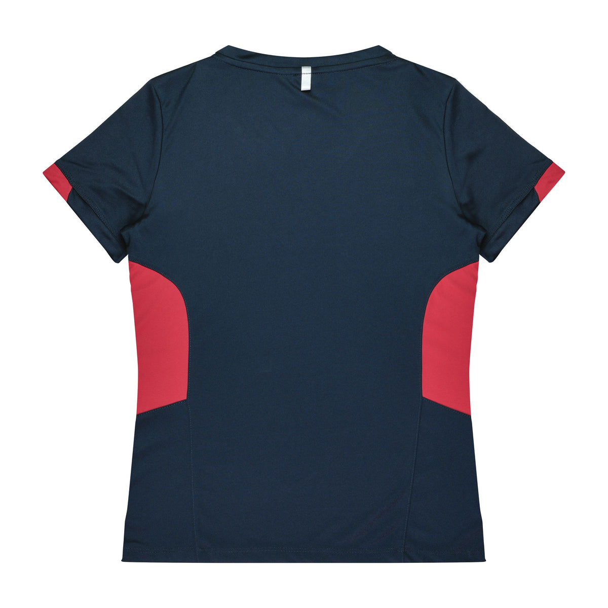 Aussie Pacific Tasman Womens Tee 2211 in Navy/Red, back view