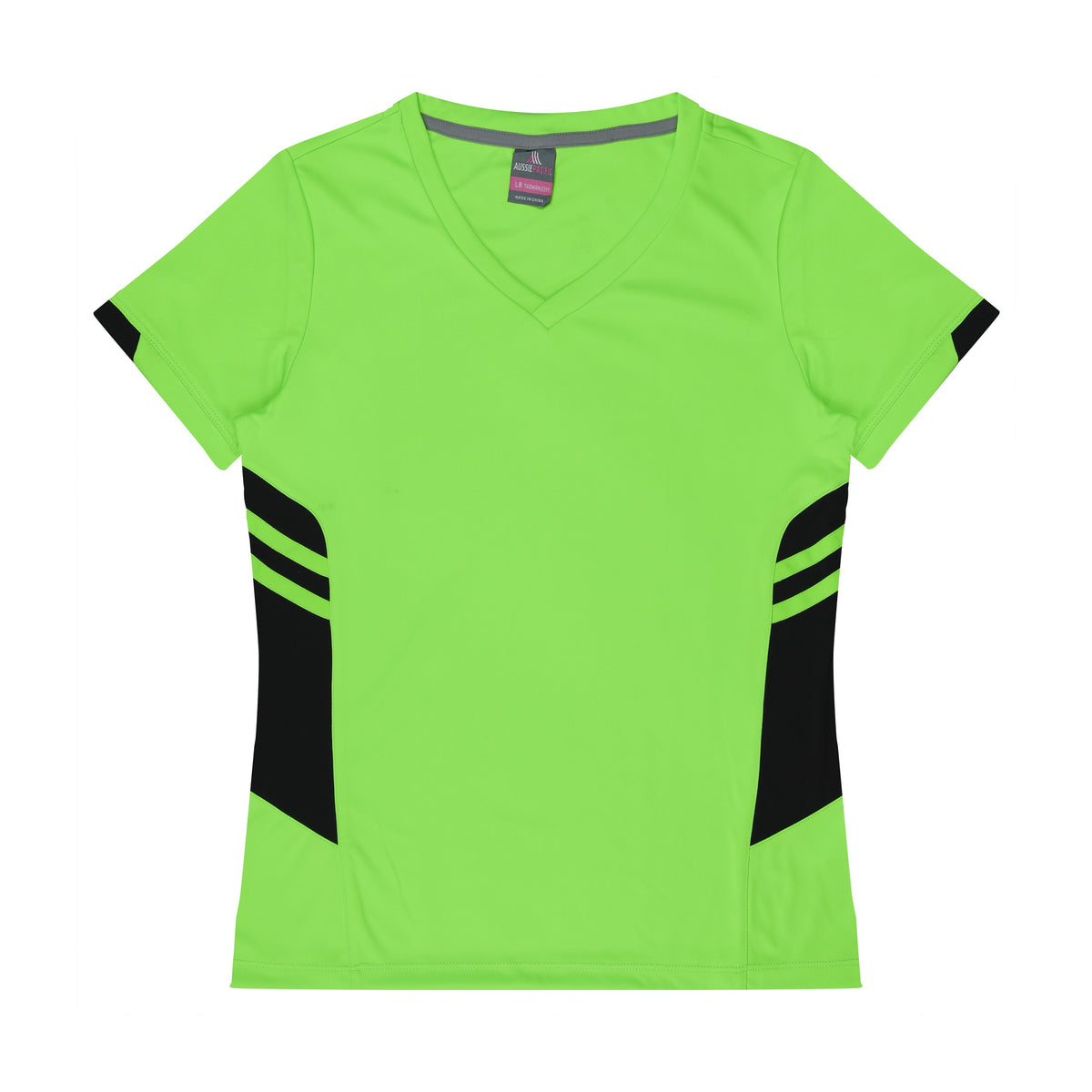Aussie Pacific Tasman Womens Tee 2211 in Neon Green/Black