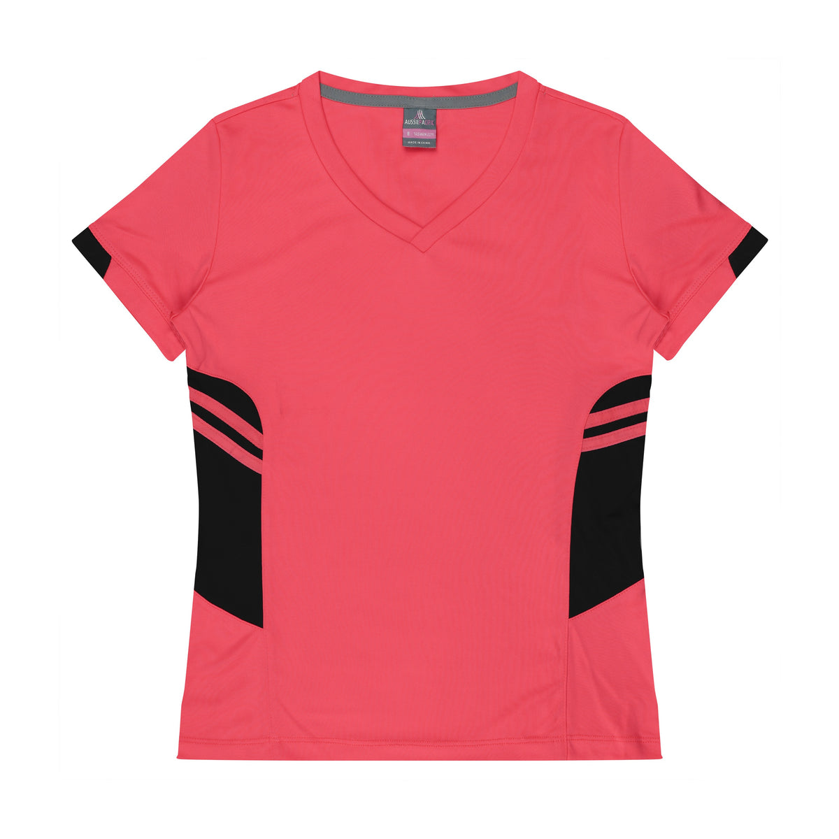 Aussie Pacific Tasman Womens Tee 2211 in Neon Pink/Black